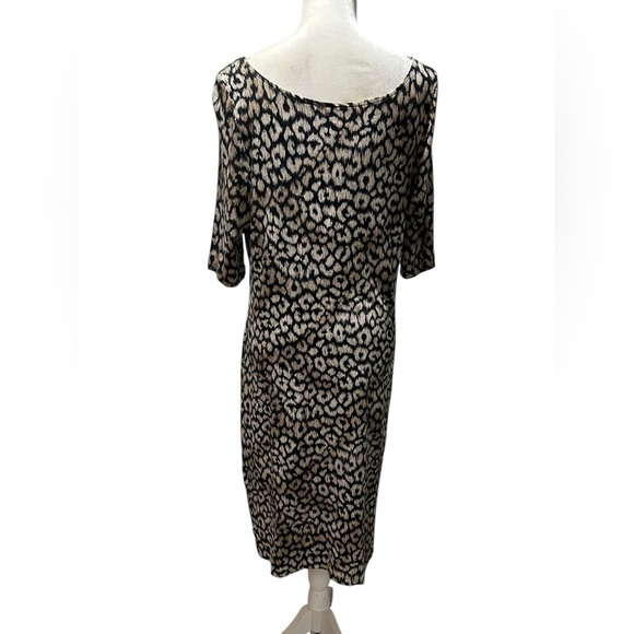 Talbots neutral Leopard Print bodycon Dress Size Medium - Picture 4 of 7